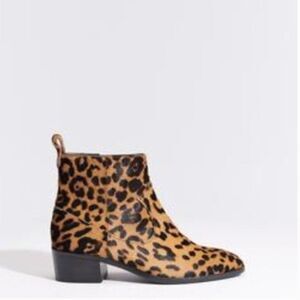 Veronica Beard Leopard Print Tanner Calf Booties size 7.5 NEW